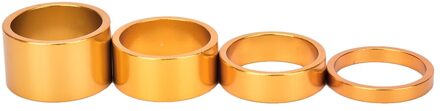 4 Stks/Set Aluminium Bike Headset Wasmachine Mountain Fiets Voorvork Wasmachine Stuurpen Stuur Spacers Ring Pakking goud