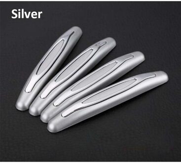 4 Stks/set Anti-Collision Krassen Universele Autodeur Kant Beschermer Bumper Strips Auto Bescherming Zilver