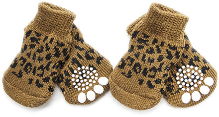 4 Stks/set Anti-Slip Hond Sokken Traction Control Voor Indoor Slijtage Bescherming Poot L(3.5x9cm)