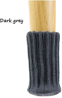 4 Stks/set Anti Slip Meubels Benen Mat Voor Stoel Sokken Bumper Demper Tafel Voeten Tapijt Caps Viltjes Breien Protector donker grijs