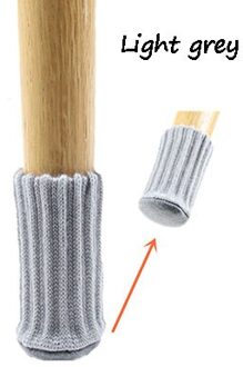 4 Stks/set Anti Slip Meubels Benen Mat Voor Stoel Sokken Bumper Demper Tafel Voeten Tapijt Caps Viltjes Breien Protector licht grijs