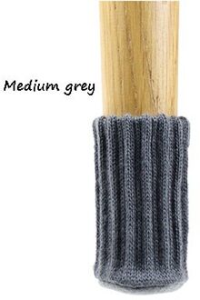 4 Stks/set Anti Slip Meubels Benen Mat Voor Stoel Sokken Bumper Demper Tafel Voeten Tapijt Caps Viltjes Breien Protector medium grijs