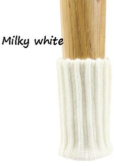 4 Stks/set Anti Slip Meubels Benen Mat Voor Stoel Sokken Bumper Demper Tafel Voeten Tapijt Caps Viltjes Breien Protector melkachtig wit