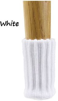 4 Stks/set Anti Slip Meubels Benen Mat Voor Stoel Sokken Bumper Demper Tafel Voeten Tapijt Caps Viltjes Breien Protector wit