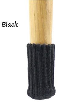 4 Stks/set Anti Slip Meubels Benen Mat Voor Stoel Sokken Bumper Demper Tafel Voeten Tapijt Caps Viltjes Breien Protector zwart