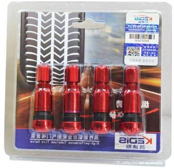 4 Stks/set Auto Motorfiets Tubeless Wiel Tyre Klepstelen Bandventieldop Steel 781B rood