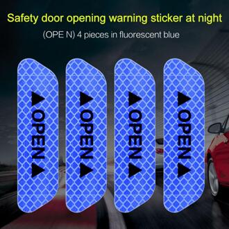 4 Stks/set Auto Reflector Sticker Waarschuwing Reflecterende Auto Reflecterende Strips Veiligheid Reflector Stickers Auto Styling Accessoires blauw