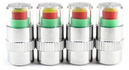 4 Stks/set Auto Tire Pressure Monitor Ventieldopjes Air Alert Band Ventieldopje Druk Sensor Monitor Licht Cap Indicator