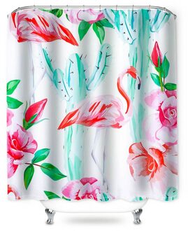 4 Stks/set Badkamer Tapijt Huishoudelijke Non-Slip Zuignap Grip Badmat Deksel Wc Cover Badkamer Accessoires Bad Douchegordijn mat flamingo curtain