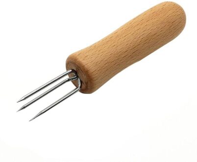 4 Stks/set Bbq Maïs Houders Vork Multifunctionele Barbecue Corn Gereedschap Houten Handvat Stalen Vork Barbecue Benodigdheden LJW5994