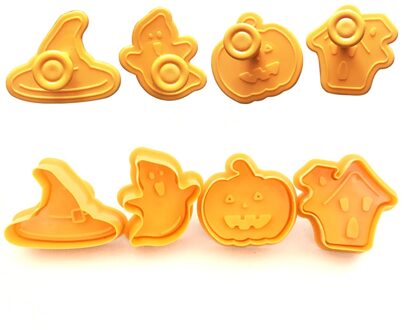 4 stks/set Cookie Stempel Biscuit Mold 3D Cookie Plunger Cutter DIY Bakvorm Halloween Cookie Cutters Voor Keuken Gereedschap