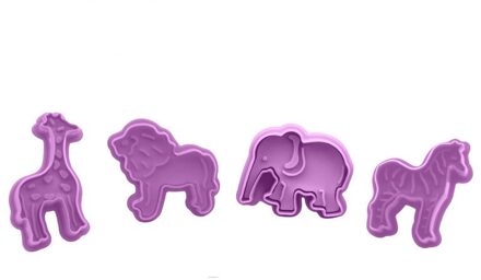 4 Stks/set Cookie Stempel Cutters Biscuit Mallen Vormen 3D Cookie Plunger Cutter Diy Bakvorm Gereedschap Gingerbread Cookie Cutters