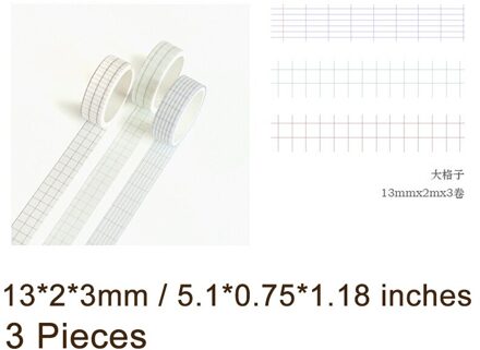 4 Stks/set Effen Kleur Washi Tape Set Leuke Masking Tape Kawaii Decoratieve Plakband Grid Washi Tape Scrapbooking Stok Label 3