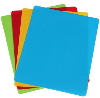 4 Stks/set Extra Dikke Flexibele Antislip Rechthoek Plastic Snijden Matten Voedsel Snijplank Keuken Gereedschap