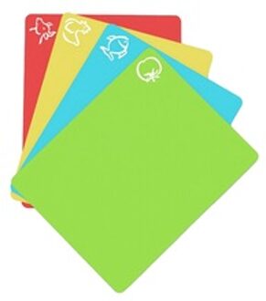 4 Stks/set Extra Dikke Flexibele Antislip Rechthoek Plastic Snijden Matten Voedsel Snijplank Keuken Gereedschap