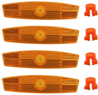4 Stks/set Fiets Spoke Reflector Veiligheid Waarschuwingslampje Veiligheid Velg Reflecterende Lamp Mount Vintage Clip Buis Reflector geel