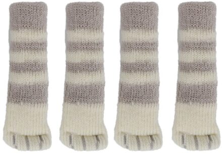 4 Stks/set Floor Protectors Stoel Been Tafel Voet Covers Deurknop Cover Meubels Anti-Slip Kussen Home Decoratie Mooie Kat voeten licht grijs