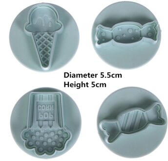 4 stks/set Food Grade Plastic Biscuit Cookie Cutters Bakken Gebak Gereedschappen Chocolate Candy Cake Embossing Mallen Multi-vorm