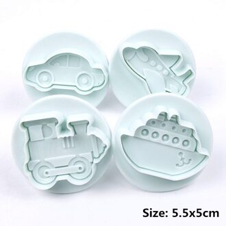 4 stks/set Food Grade Plastic Biscuit Cookie Cutters Bakken Gebak Gereedschappen Chocolate Candy Cake Embossing Mallen Multi-vorm