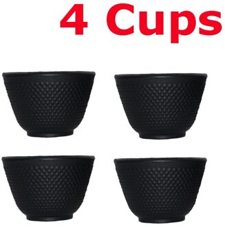 4 Stks/set Gietijzeren Theekopje Set Japanse Thee Kopjes Cup 70 Ml Drinkware Chinese Handgemaakte Kung Fu Koffie Service Tools