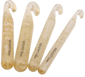 4 Stks/set Grote Maat Haaknaald Plastic Transparant 15Cm Lange Haak Naald Breien Naalden Dikke Wol Tool