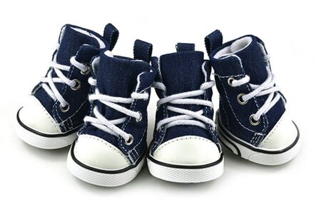 4 Stks/set Hond Denim Schoenen Huisdier Anti-Slip Bootie Voor Chihuahua Pug Kleine Katten Puppy Honden Schoeisel Sokken booties Huisdier Accessoires Xl