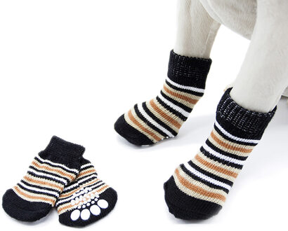 4 stks/set Honden Winter Schoenen Non-slip Gebreide Sokken Kleine Honden Kat Schoenen Chihuahua Dikke Warme Poot protector Hond Sokken Booties XL