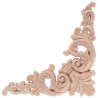 4 Stks/set Hout Gesneden Hoek Onlay Applique Unpainted Frame Kast Kast Decal Voor Meubelen Decoratie 12X12Cm 95AA