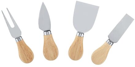 4 Stks/set Houten Handvat Sets Bard Set Eiken Bamboe Kaas Cutter Knife Slicer Kit Keuken Gadget Cheedse Cutter Nuttig Koken gereedschap