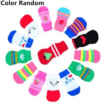 4 Stks/set Huisdier Sokken Antislip Gebreide Voor Teddy Hond Sokken Hond Huisdier Wol Sokken Kat Schoenen leuke Kat Schoenen 100 x 48 mm