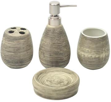 4 Stks/set Keramische Badkamer Accessoires Set Voltooit Met Zeep/Loquid Dispenser Tandenborstelhouder Zeepbakje Thuis Badkamer zwart