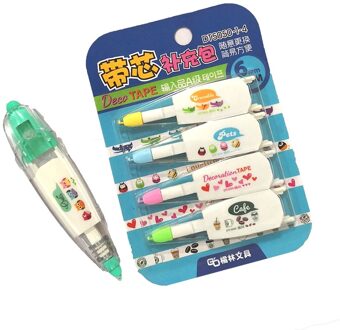 4 Stks/set Korea Creatieve Correctie Tape Refill Pack Leuke Sticker Voor Kids Cartoon Speelgoed Leermiddel