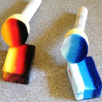 4 Stks/set Kwast Houten Handvat Seal Spons Borstel Kinderen Schilderen Tool Graffiti Kids Diy Graffiti Tekening Speelgoed