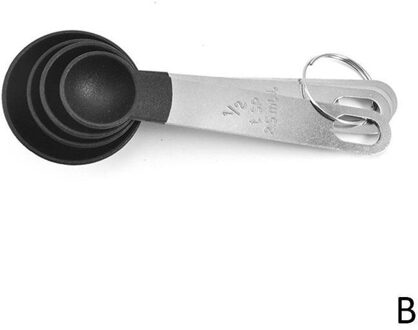 4 Stks/set Lepels Cup Stalen Handgreep Meetinstrumenten Multi Purpose Keuken Gadgets Pp Bakken Accessoires