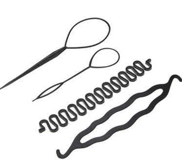 4 Stks/set Magic Hair Vlechten Twist Curler Set Haarspeld Holding Braiders Pull Haar Paardenstaart Diy Tool Styling Tool kit