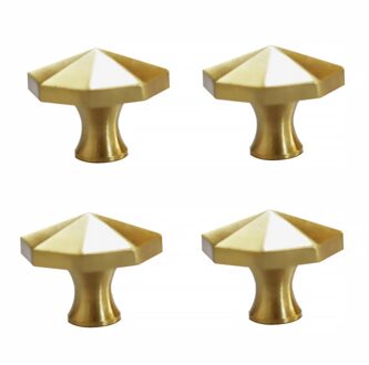 4 Stks/set Messing Garderobe Grip Kast Deurklink Achthoekige Lade Knop