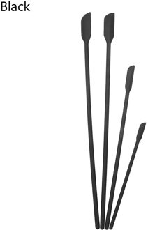 4 Stks/set Mini Siliconen Spatel Set Kleine Rubberen Spatel Make Tiny Schraper Mengen Dunne Jar Schraper Keuken Flessen Sculptuur zwart