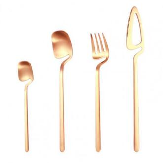 4 Stks/set Multifunctionele Bestek Roestbestendig Set Multifunctionele Makkelijk Te Gebruiken Rvs Restaurant Party Servies Set roos goud