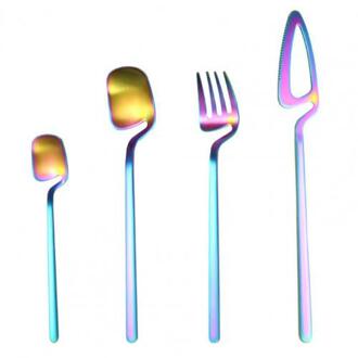 4 Stks/set Multifunctionele Bestek Roestbestendig Set Multifunctionele Makkelijk Te Gebruiken Rvs Restaurant Party Servies Set veelkleurig