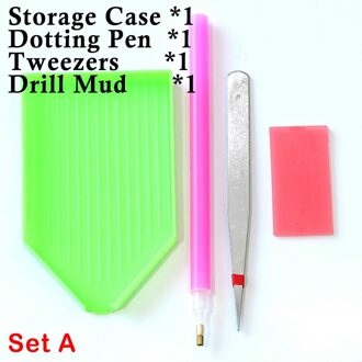 4 Stks/set Nail Steentjes Kralen Picker Cube Klei Modder Punt Pen Nail Art Puntjes Tool Pincet Plaat Set Diy Manicure gereedschap Kit