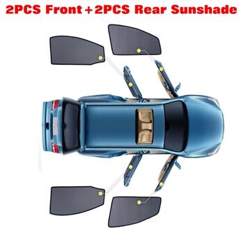 4 Stks/set Of 2 Stks/set Magnetische Auto Side Window Zonneschermen Mesh Schaduw Blind Voor Peugeot 3008 2stk voorkant 2stk achterkant