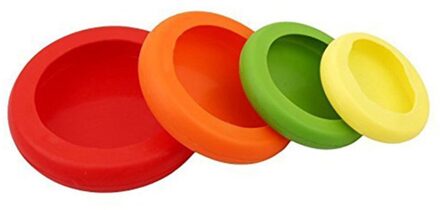 4 Stks/set Silicone Stretch Deksels Herbruikbare Fruit Groente Afdichting Deksels Cover Voor Het Houden Van Voedsel Vaatwasser Magnetron Keuken Rood
