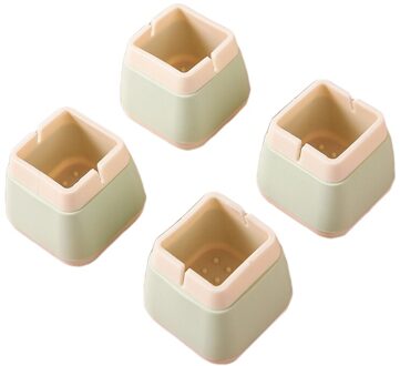 4 Stks/set Siliconen Antislip Tafel Stoel Been Caps Vierkante/Ronde Vorm Meubels Vloer Voeten Cover Protector Pads plein licht groen