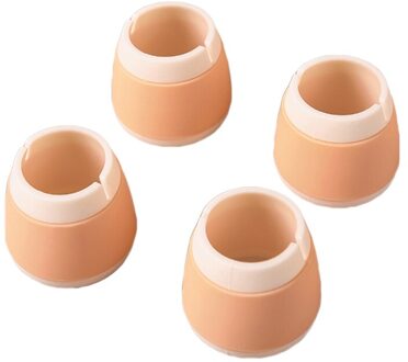 4 Stks/set Siliconen Antislip Tafel Stoel Been Caps Vierkante/Ronde Vorm Meubels Vloer Voeten Cover Protector Pads ronde oranje