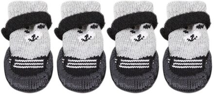 4 Stks/set Sml Size Katoen Hond Schoenen Waterdicht Antislip Hond Regen Snowboots Sokken Schoeisel voor Puppy Kleine Katten Honden zwart / S