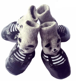 4 Stks/set Sml Size Katoen Rubber Hond Schoenen Waterdicht Antislip Hond Regen Snowboots Sokken schoeisel Voor Puppy Kleine Katten Honden Blauw / M
