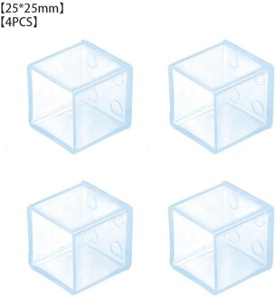 4 Stks/set Tafel Voet Cap Rubber Stoel Been Protector Vierkante Meubels Vloer Voet Pad Anti-Slip Anti-Kras floor Protector 25x25mm