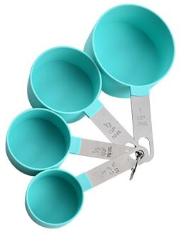 4 Stks/set Thee Koffie Maatlepel Keuken Koken Gereedschap Rvs Handvat Bakken Accessoires groen cup