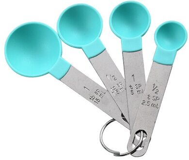 4 Stks/set Thee Koffie Maatlepel Keuken Koken Gereedschap Rvs Handvat Bakken Accessoires groen lepel