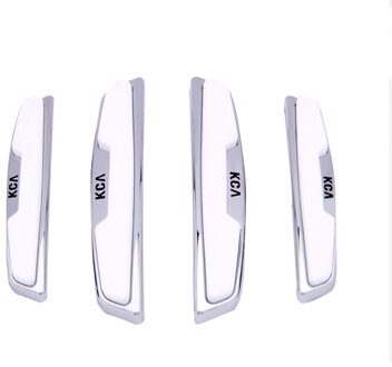 4 stks/set Universele Auto Bumper Anti-kras Strip Novel Eenvoudig te Installeren Auto Decoratieve Anti-collision strip wit